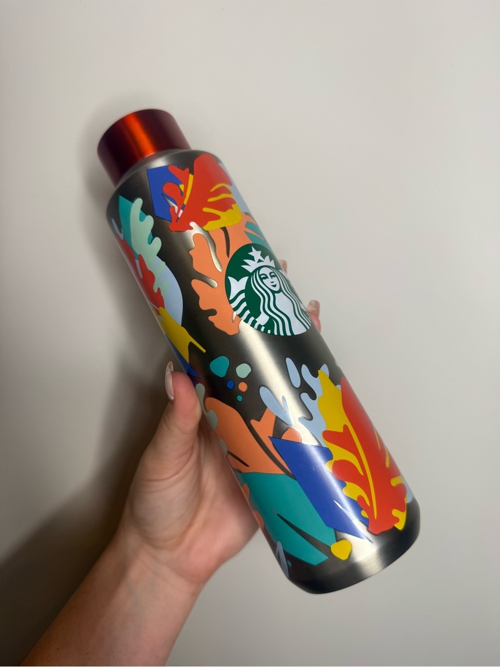 Starbucks summer 2020 Multicolor Tropical Leaf Stainless Bottle - Picture 4 of 7